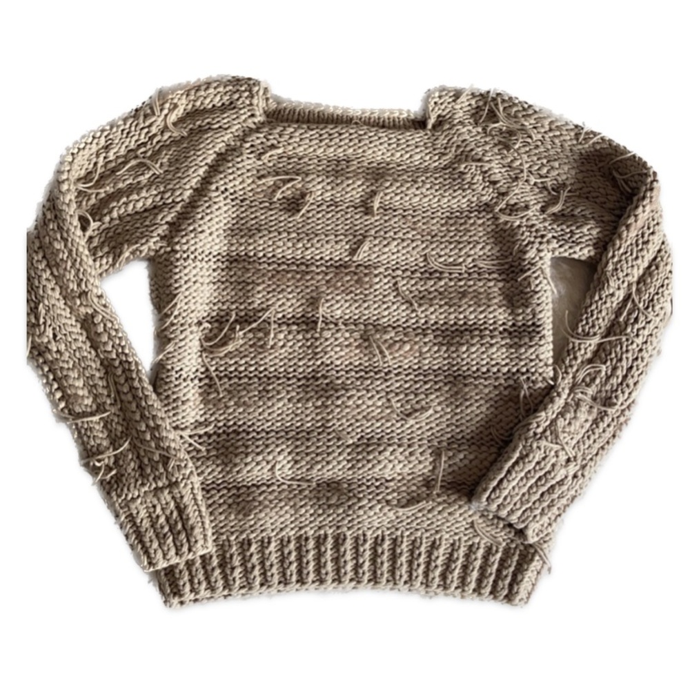 Romania European Light Tan Knitted Sweater